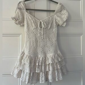 Cotton Candy LA White Lace Romper